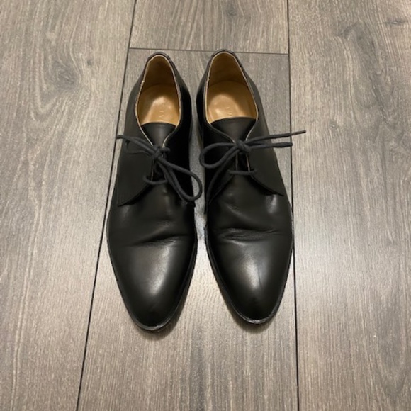 Everlane Modern Oxford Black Leather Lace Up Shoe Size 6.5 - Picture 3 of 9